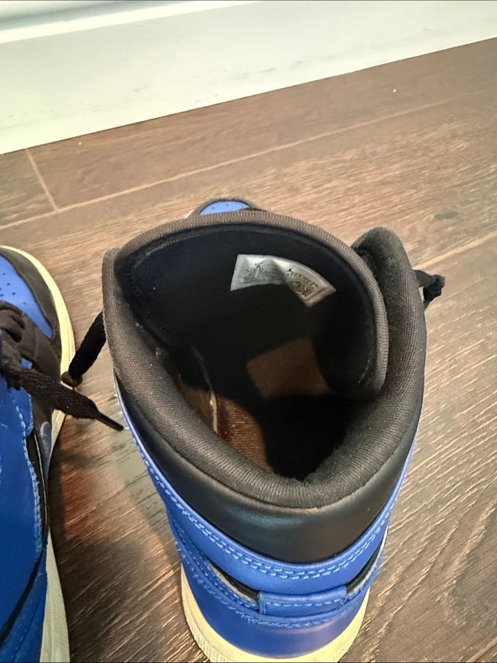 Nike Air Jordan 1 High Black and Royal Blue size 8